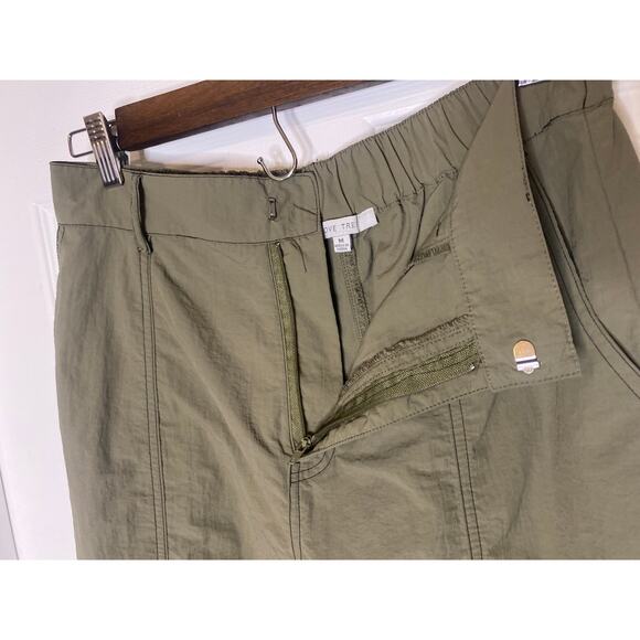 Love Tree Size Green Parachute Cargo Pants Drawstring Hem High Rise Size Medium - Picture 5 of 10